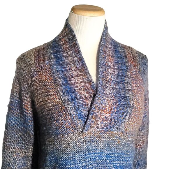 PrAna Claus Blue Knit Pullover Wool Blend Nordic Sweater Women's Small - Picture 6 of 11